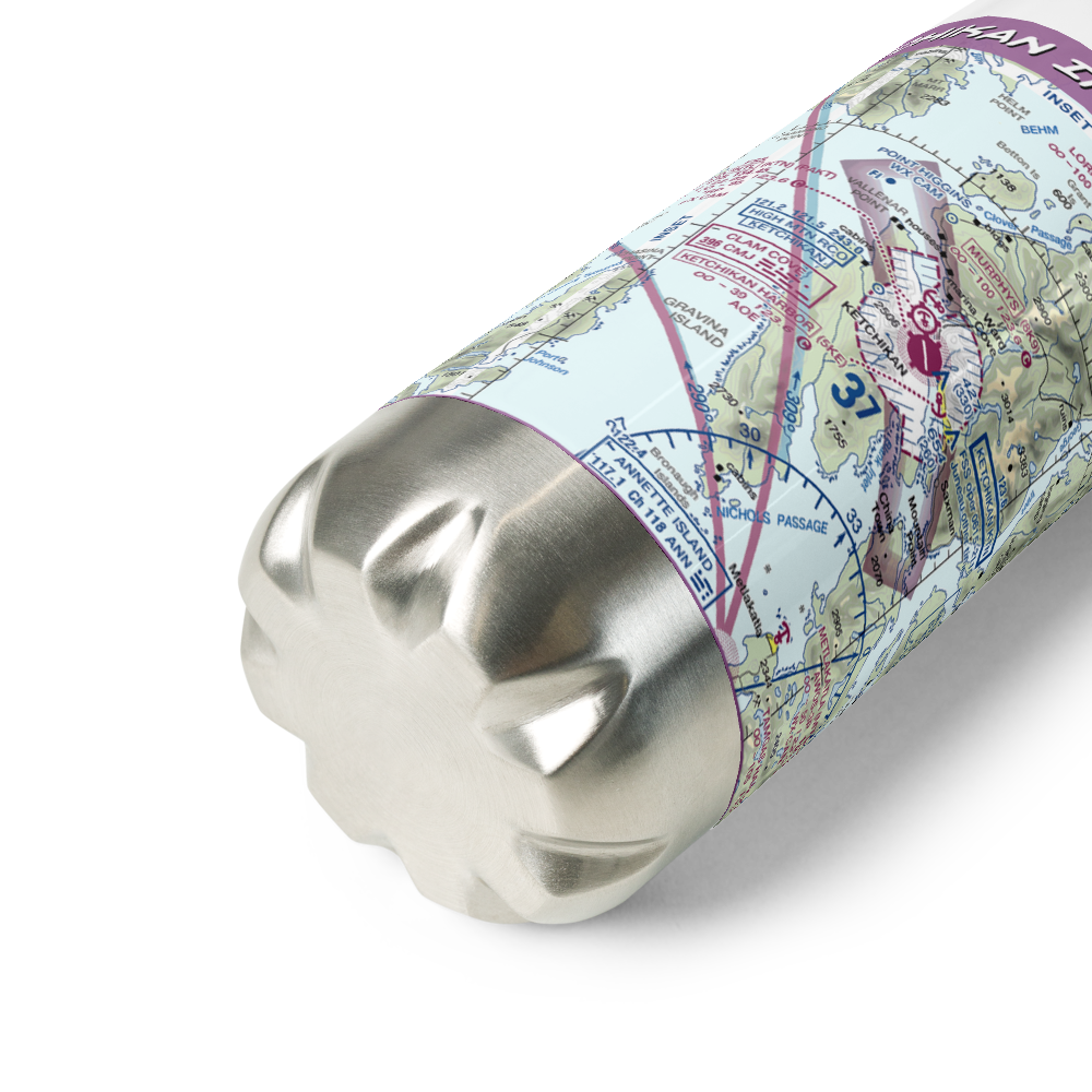 Ketchikan International Airport (KTN) VFR Sectional Water Bottle 