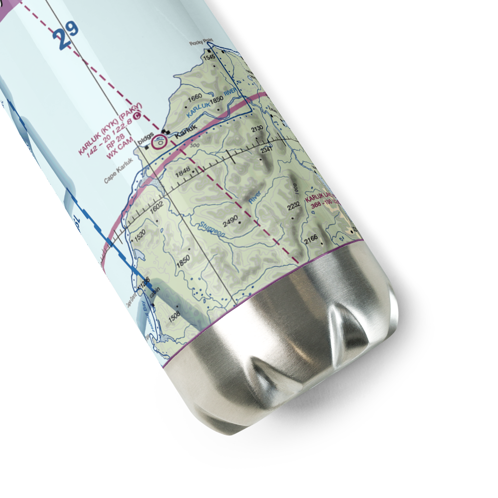 Karluk Airport (KYK) VFR Sectional Water Bottle 