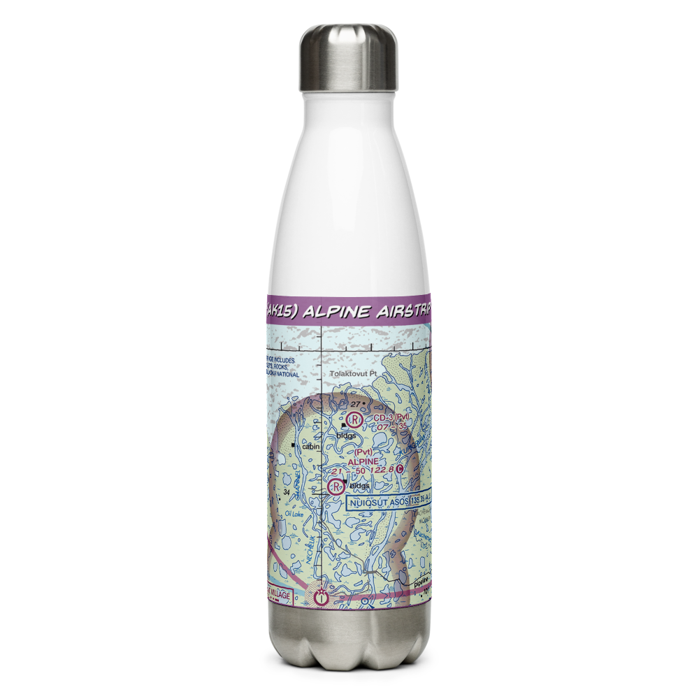 Alpine Airstrip (AK15) VFR Sectional Water Bottle 