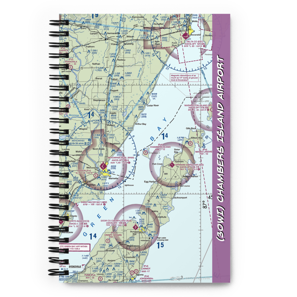Chambers Island Airport (30WI) VFR Sectional Notebook 