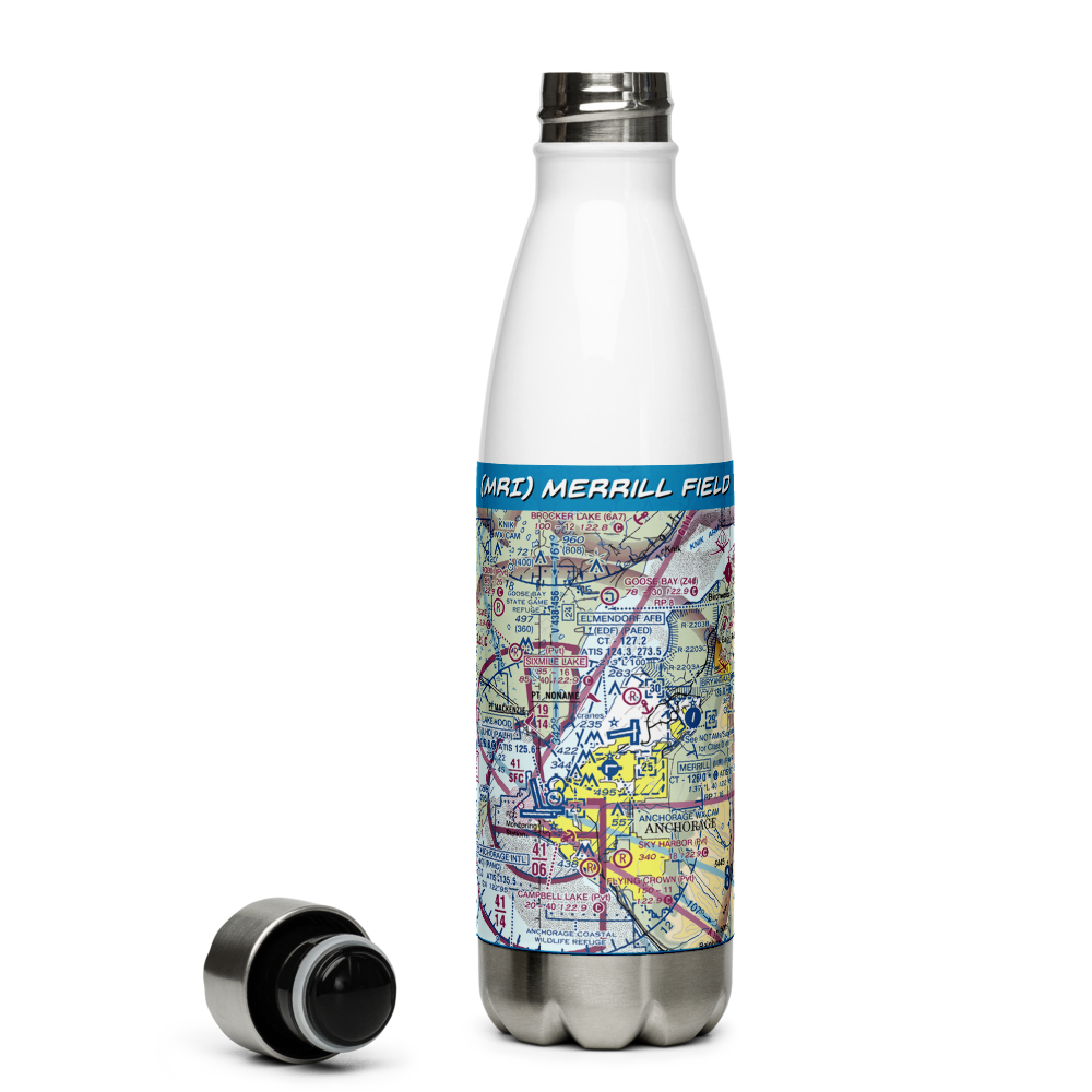 Merrill Field (MRI) VFR Sectional Water Bottle 