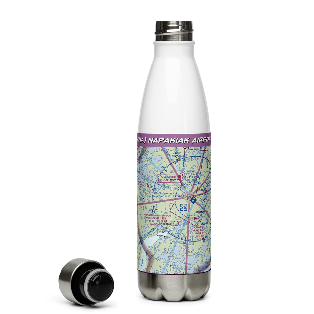Napakiak Airport (WNA) VFR Sectional Water Bottle 