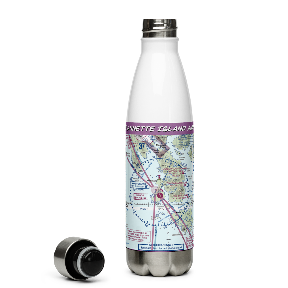 Annette Island Airport (ANN) VFR Sectional Water Bottle 