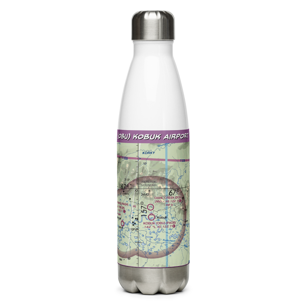 Kobuk Airport (OBU) VFR Sectional Water Bottle 