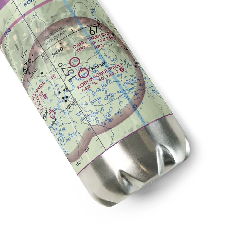 Kobuk Airport (OBU) VFR Sectional Water Bottle 