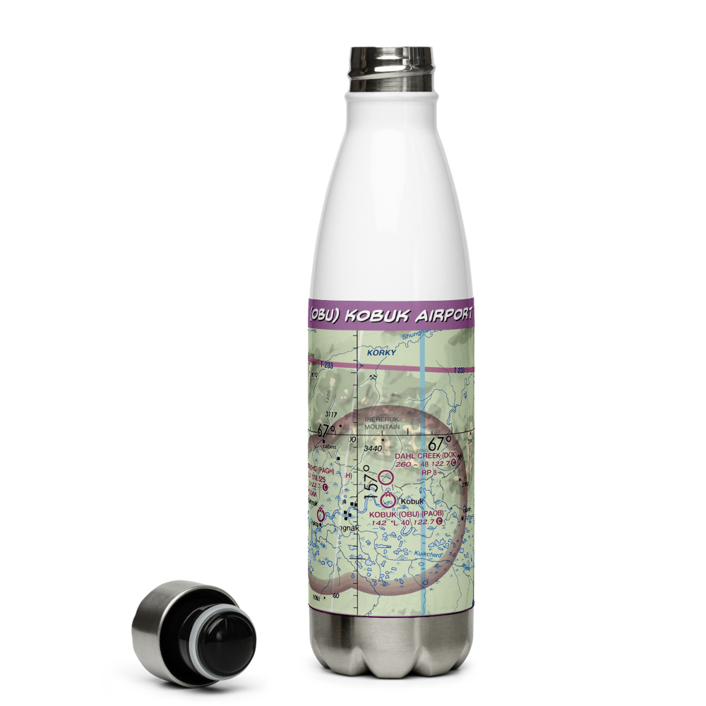 Kobuk Airport (OBU) VFR Sectional Water Bottle 