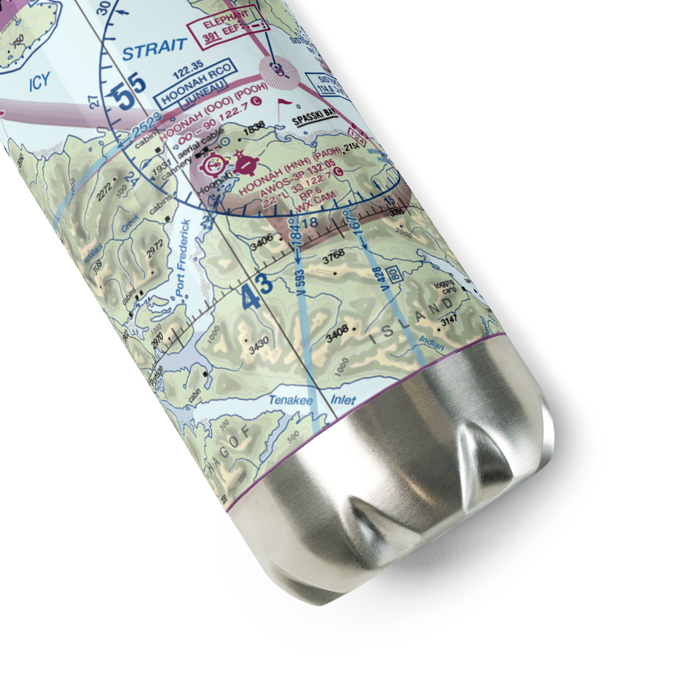 Hoonah Airport (HNH) VFR Sectional Water Bottle 