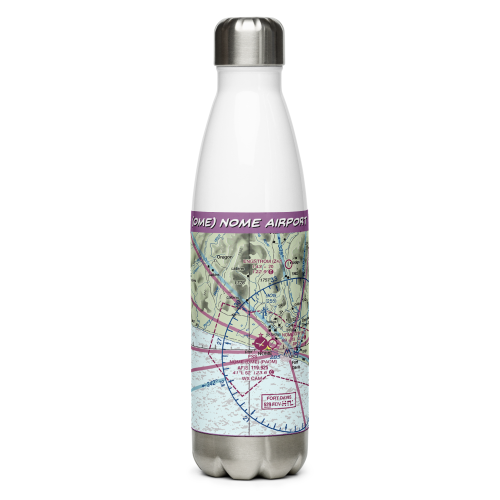 Nome Airport (OME) VFR Sectional Water Bottle 
