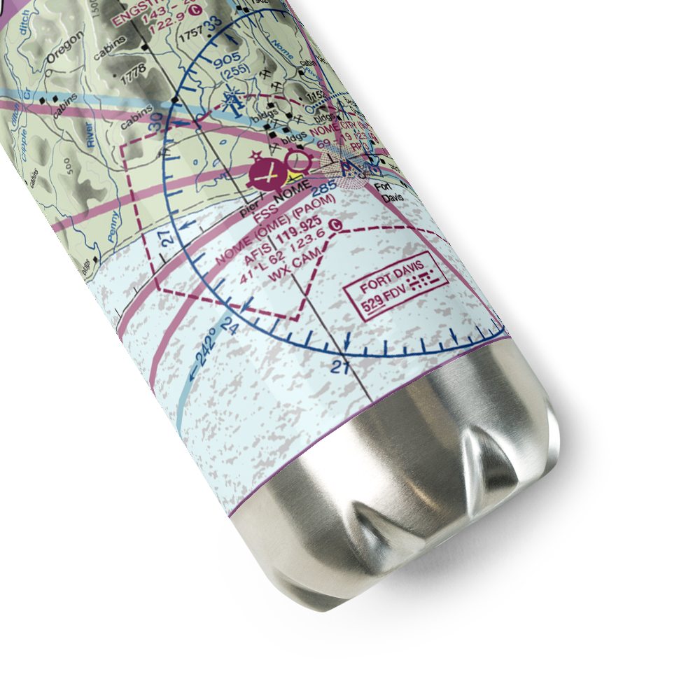 Nome Airport (OME) VFR Sectional Water Bottle 