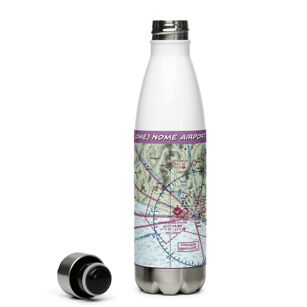 Nome Airport (OME) VFR Sectional Water Bottle 