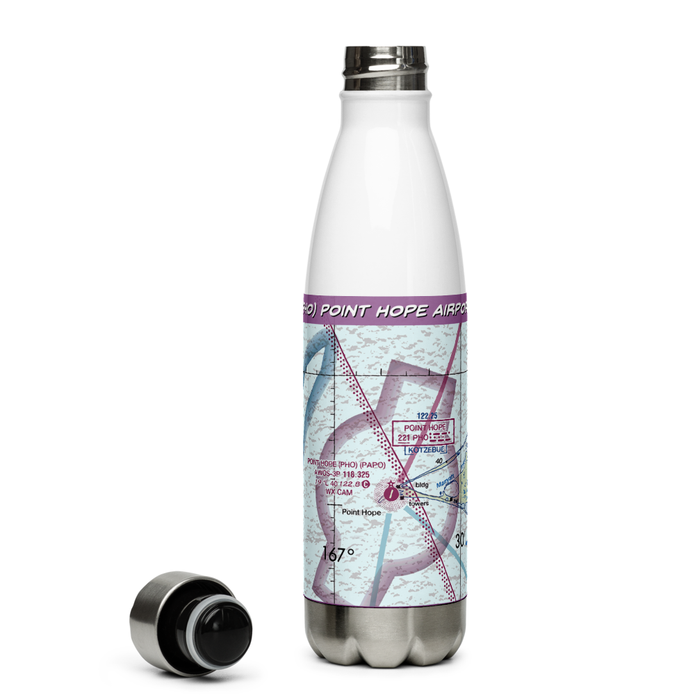 Point Hope Airport (PHO) VFR Sectional Water Bottle 