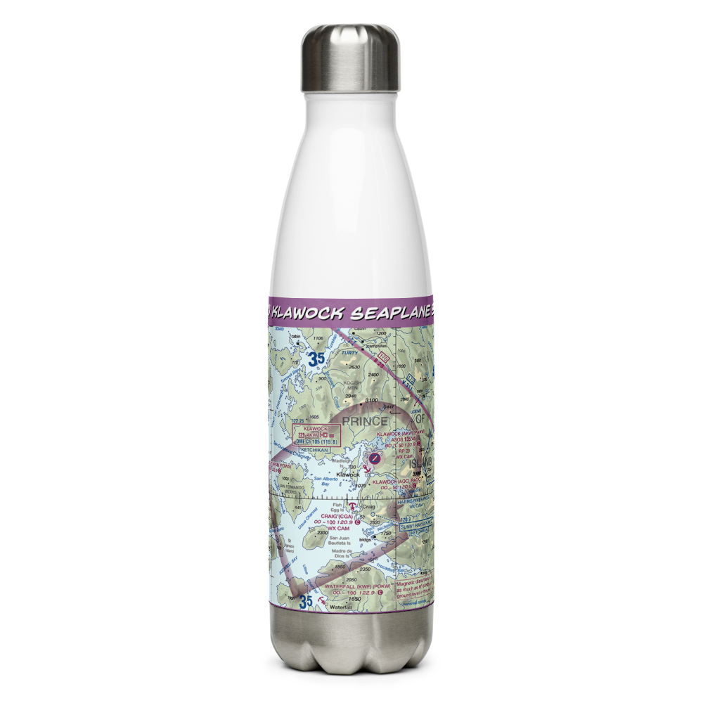 Klawock Seaplane Base (AQC) VFR Sectional Water Bottle 