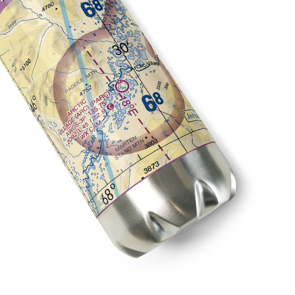Arctic Village Airport (ARC) VFR Sectional Water Bottle 