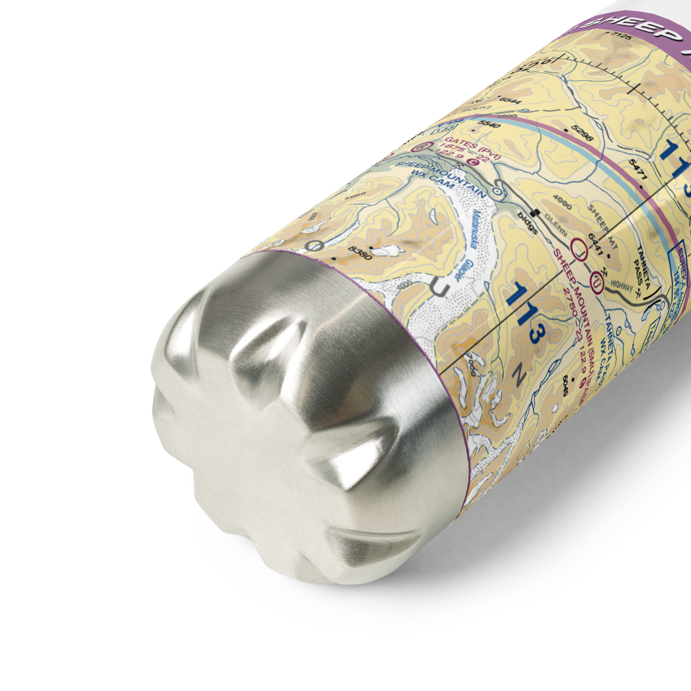 Sheep Mountain Airport (SMU) VFR Sectional Water Bottle 