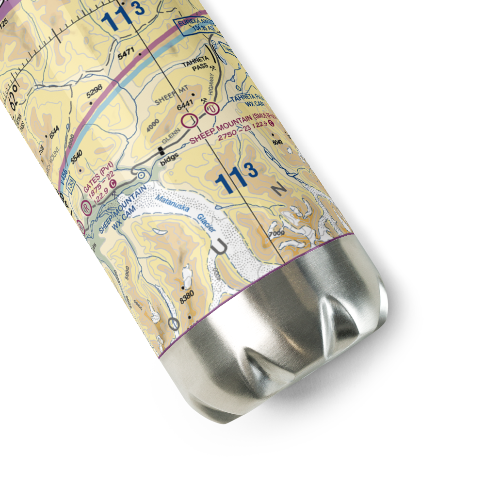 Sheep Mountain Airport (SMU) VFR Sectional Water Bottle 