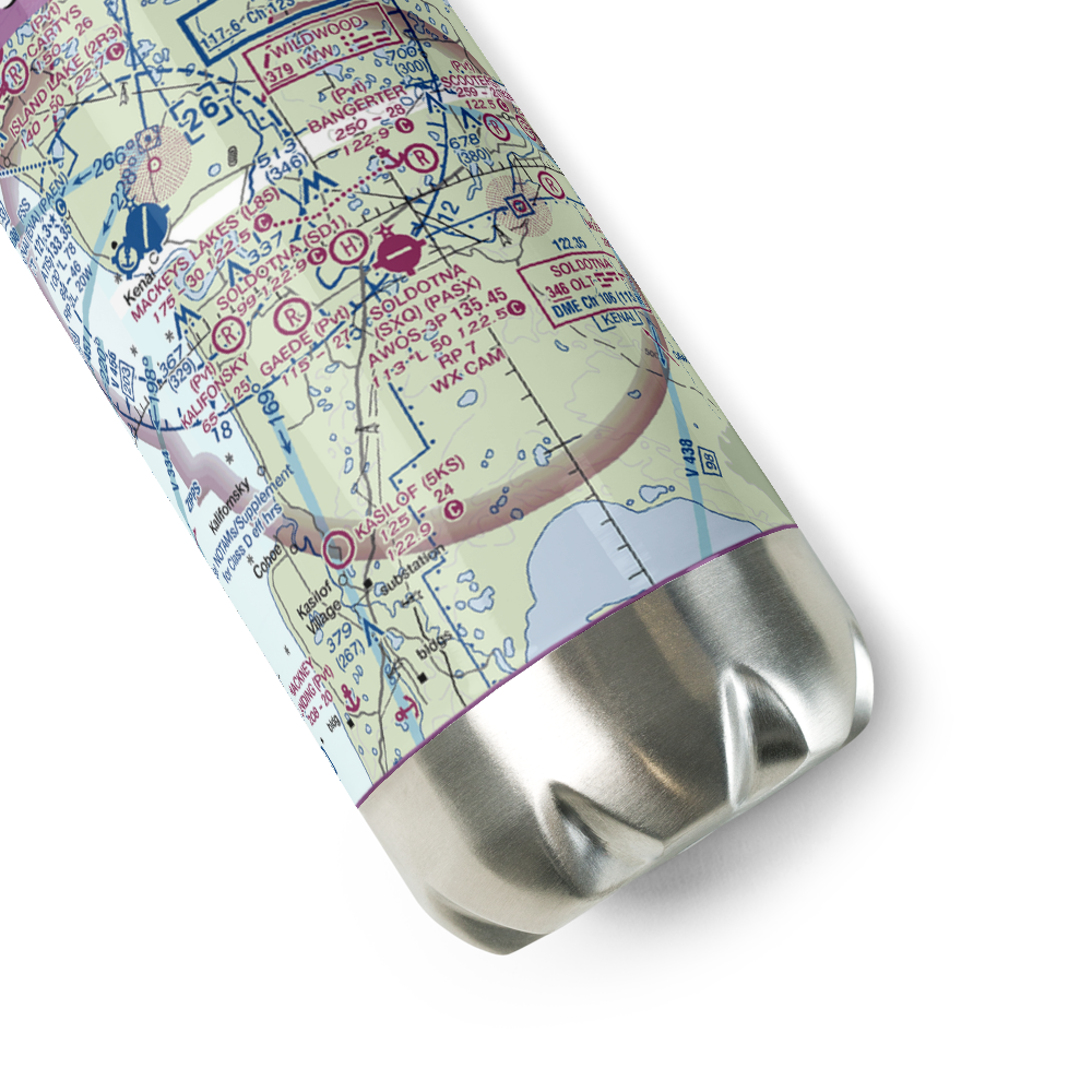 Soldotna Airport (SXQ) VFR Sectional Water Bottle 