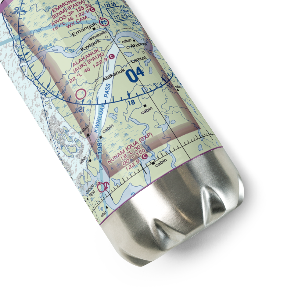 Alakanuk Airport (AUK) VFR Sectional Water Bottle 
