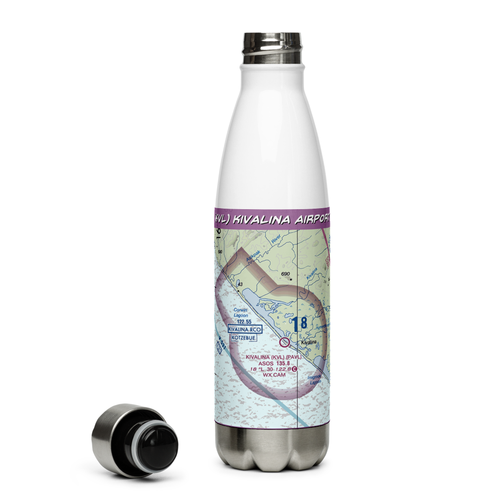 Kivalina Airport (KVL) VFR Sectional Water Bottle 
