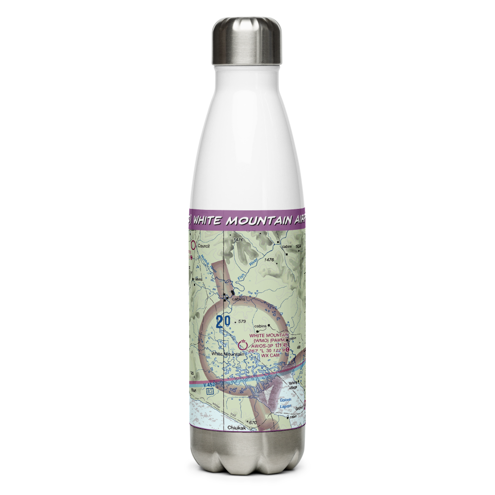 White Mountain Airport (WMO) VFR Sectional Water Bottle 