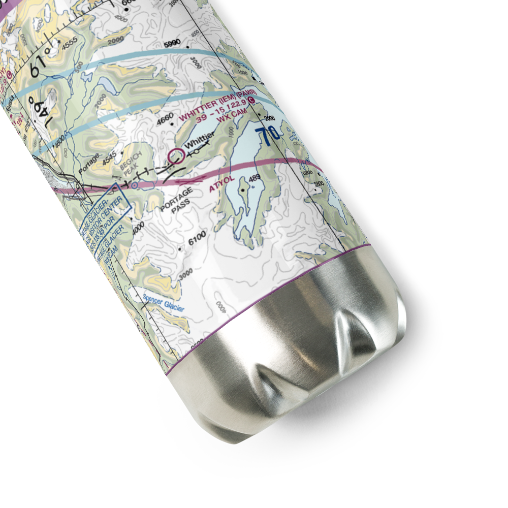 Whittier Airport (IEM) VFR Sectional Water Bottle 