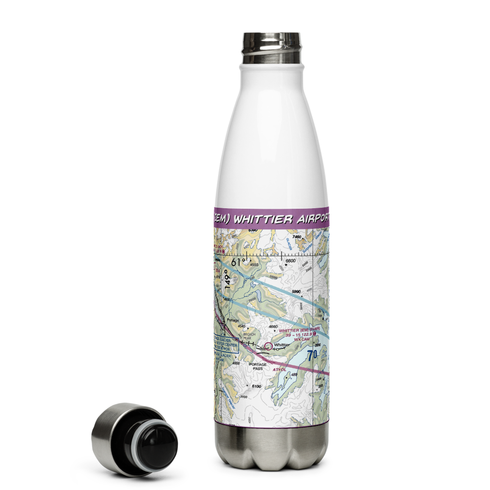 Whittier Airport (IEM) VFR Sectional Water Bottle 