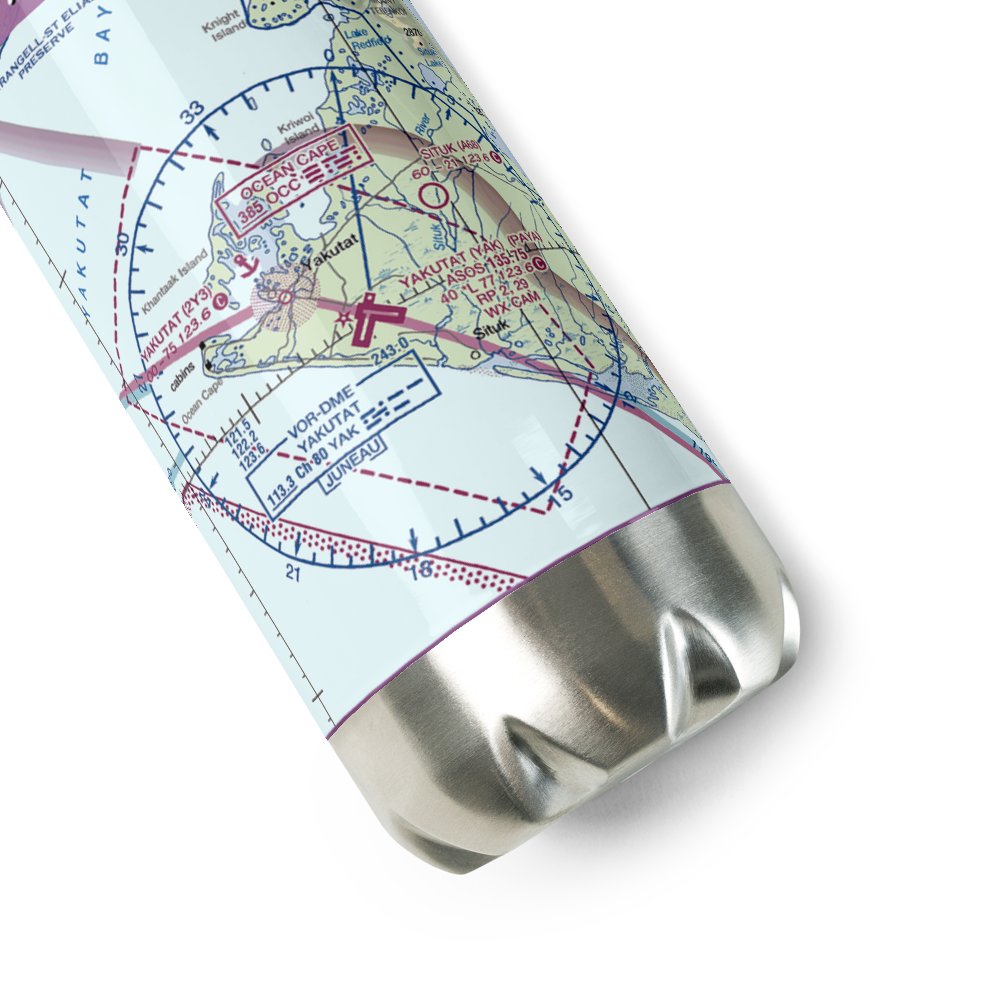 Yakutat Airport (YAK) VFR Sectional Water Bottle 