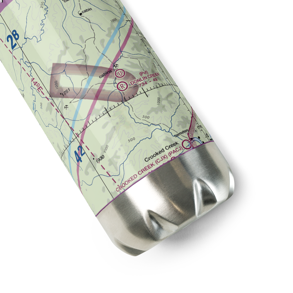 Donlin Creek Airporr (01AA) VFR Sectional Water Bottle 