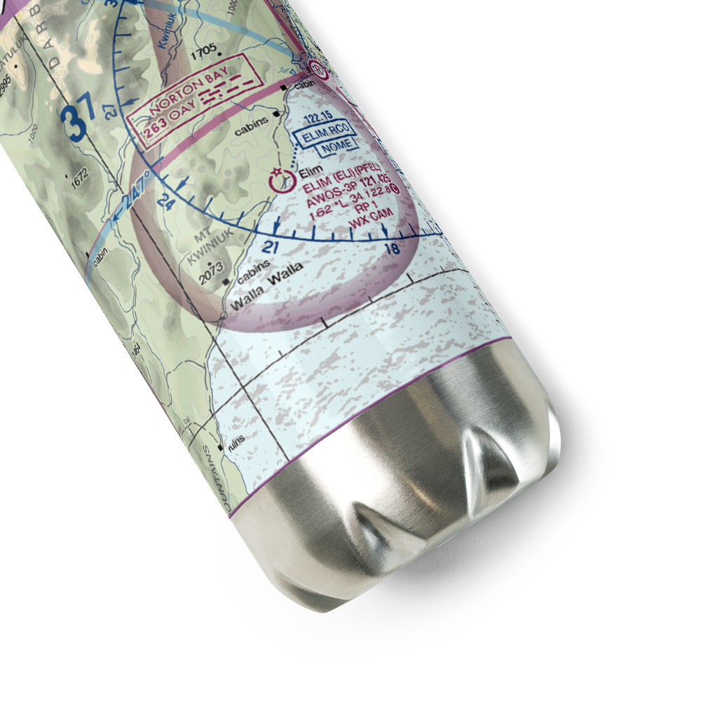 Elim Airport (ELI) VFR Sectional Water Bottle 