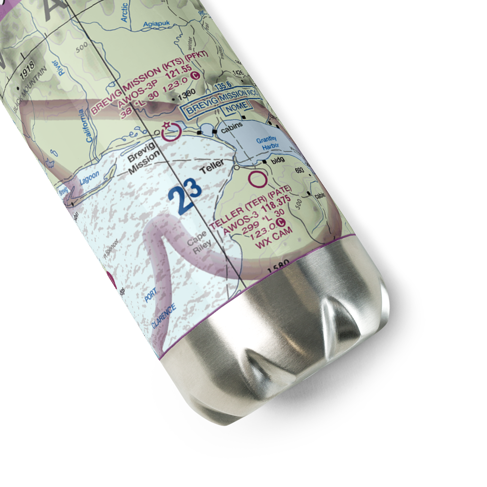 Brevig Mission Airport (KTS) VFR Sectional Water Bottle 