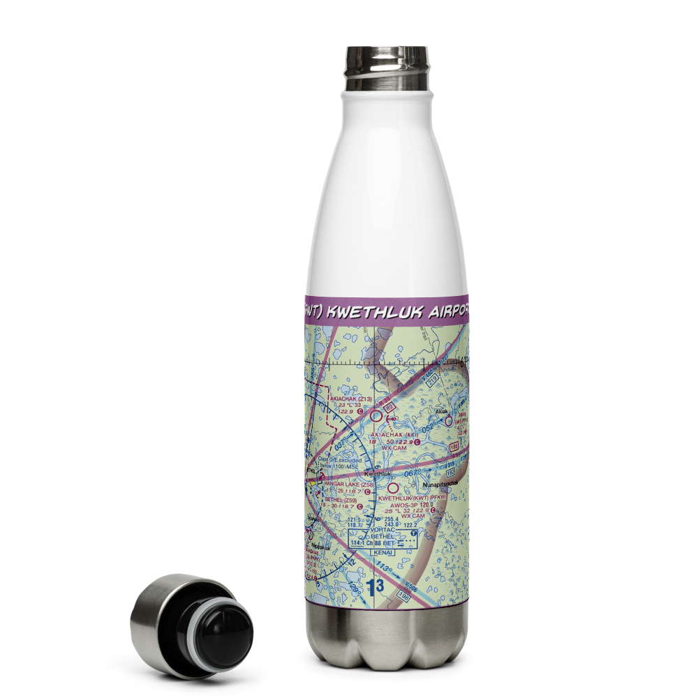 Kwethluk Airport (KWT) VFR Sectional Water Bottle 