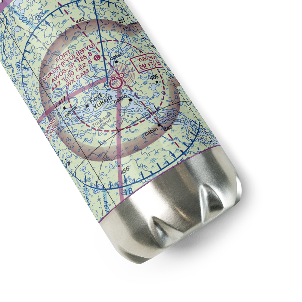 Fort Yukon Airport (FYU) VFR Sectional Water Bottle 