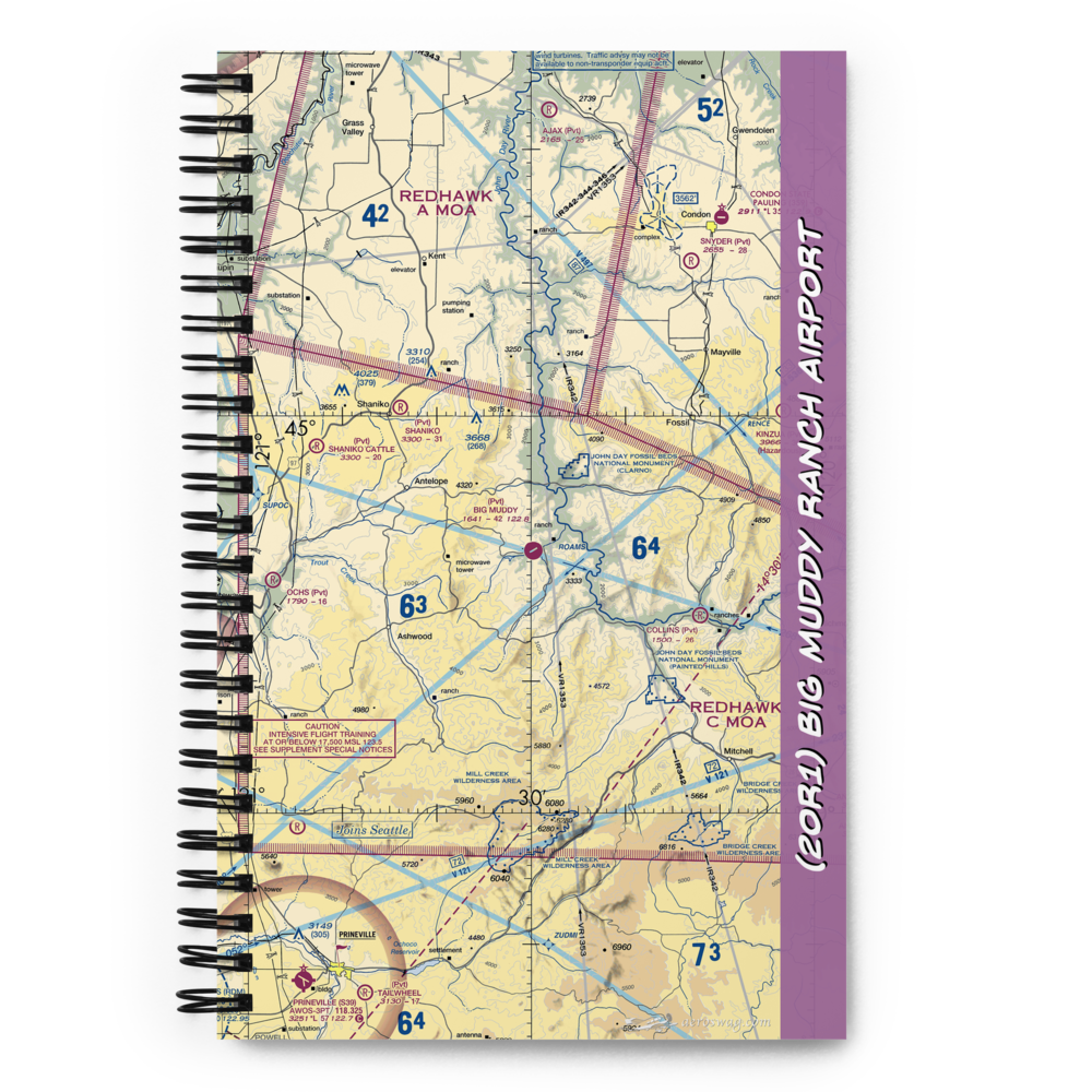 Big Muddy Ranch Airport (2OR1) VFR Sectional Notebook 