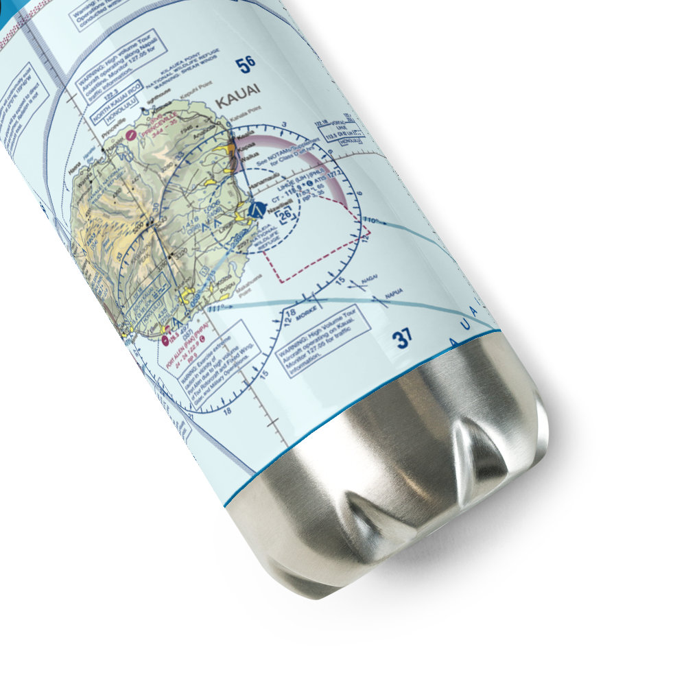 Lihue Airport (LIH) VFR Sectional Water Bottle 