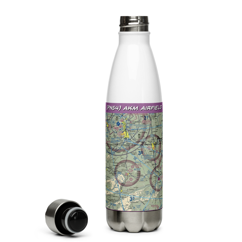 Akm Airfield (PN54) VFR Sectional Water Bottle 