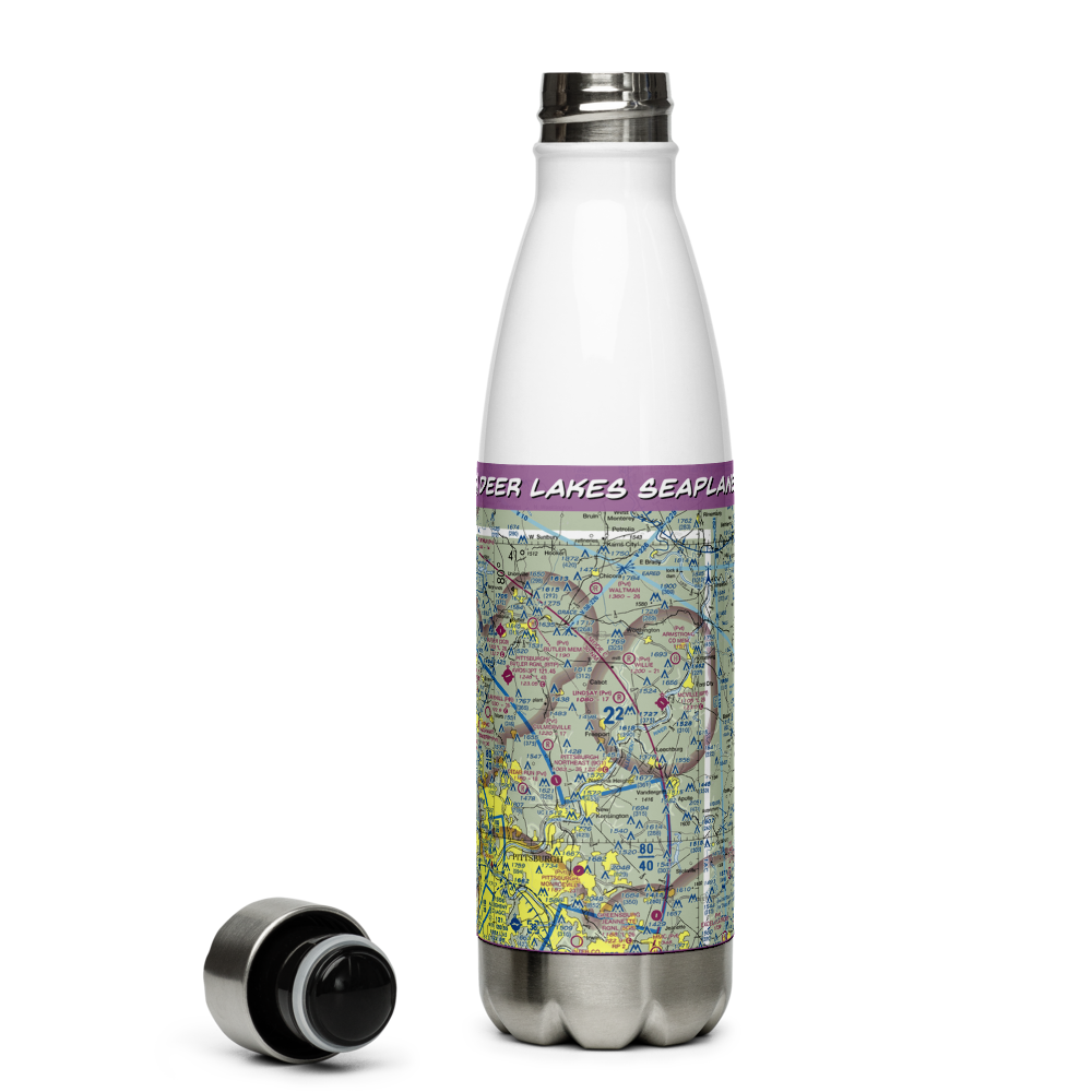 Deer Lakes Seaplane Base (PN65) VFR Sectional Water Bottle 