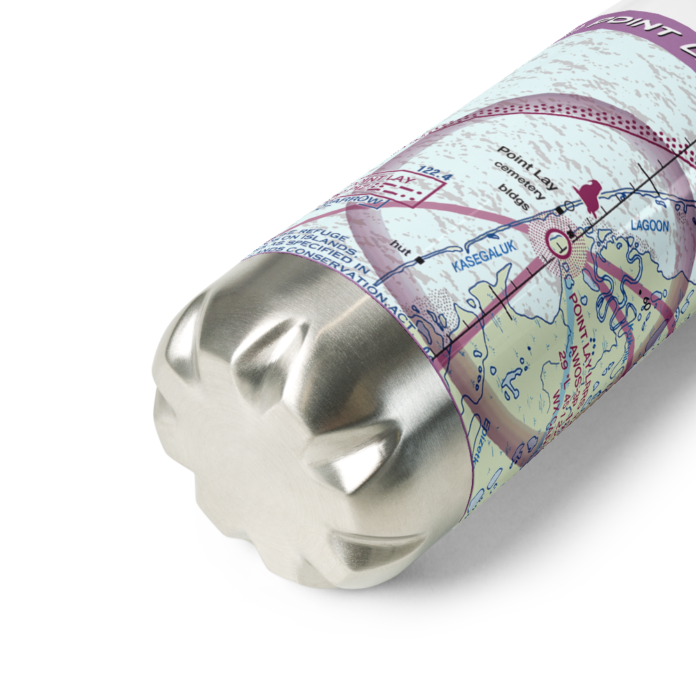 Point Lay LRRS Airport (PIZ) VFR Sectional Water Bottle 