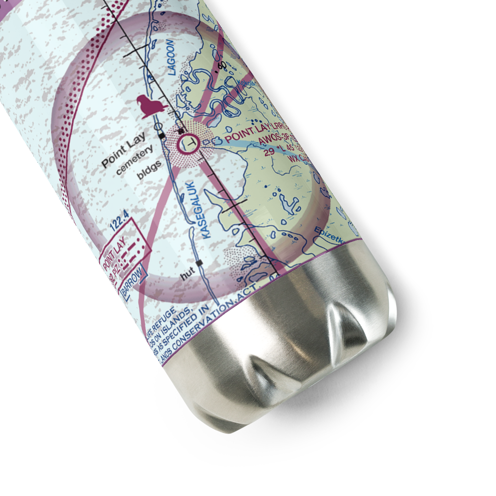 Point Lay LRRS Airport (PIZ) VFR Sectional Water Bottle 