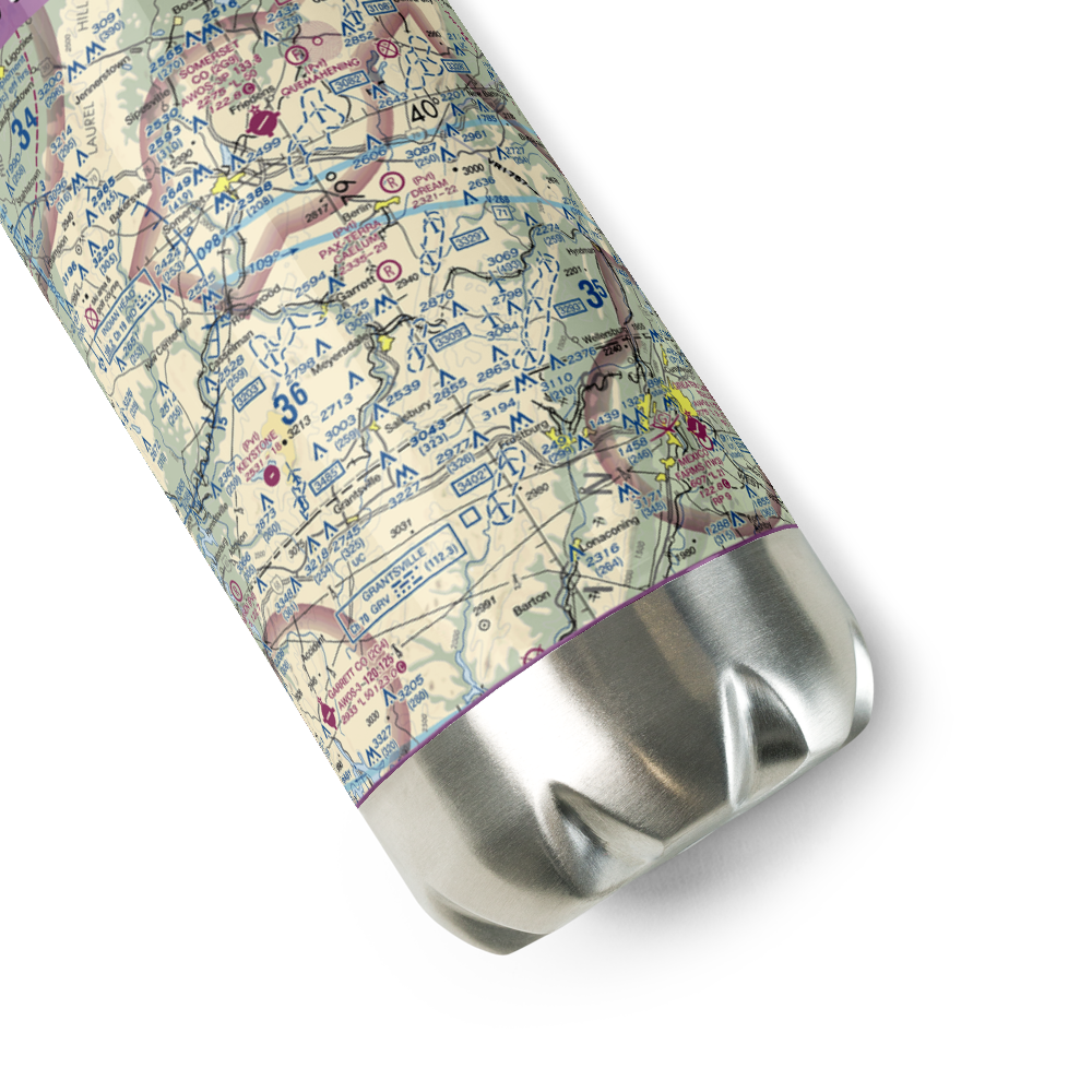 Pax-Terra Caelum Airport (58PA) VFR Sectional Water Bottle 