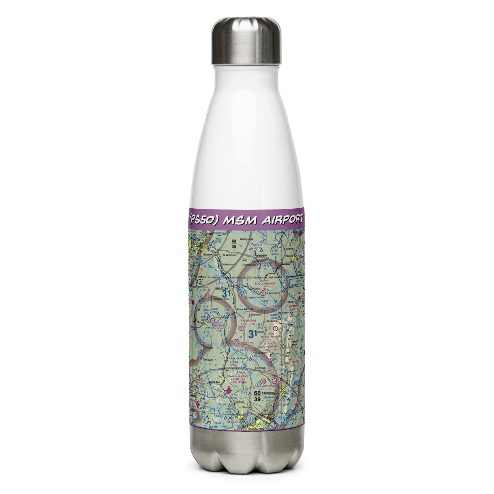 MSM Airport (PS50) VFR Sectional Water Bottle 