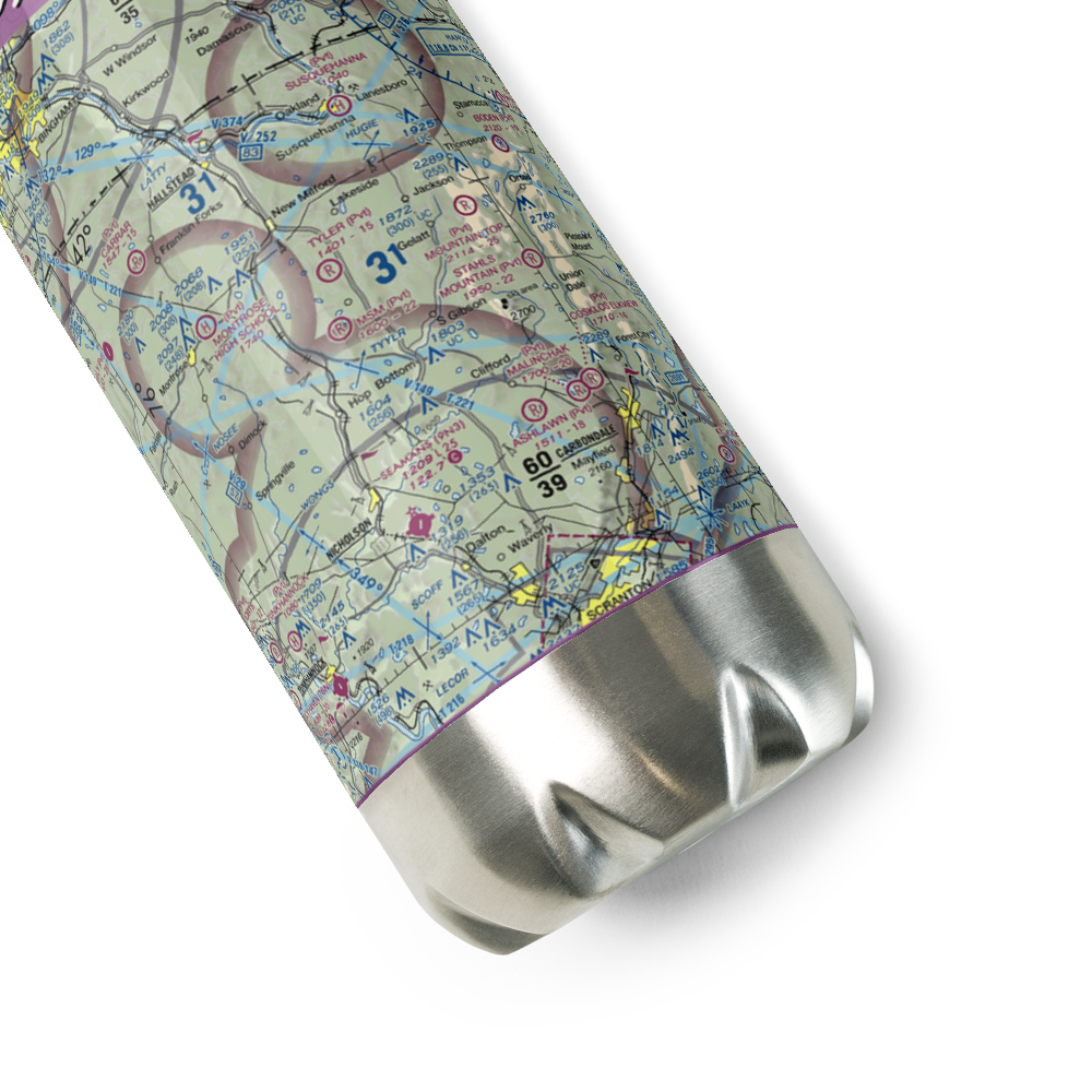 MSM Airport (PS50) VFR Sectional Water Bottle 