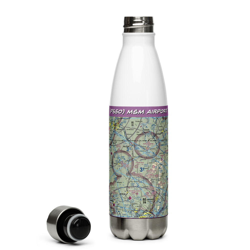MSM Airport (PS50) VFR Sectional Water Bottle 