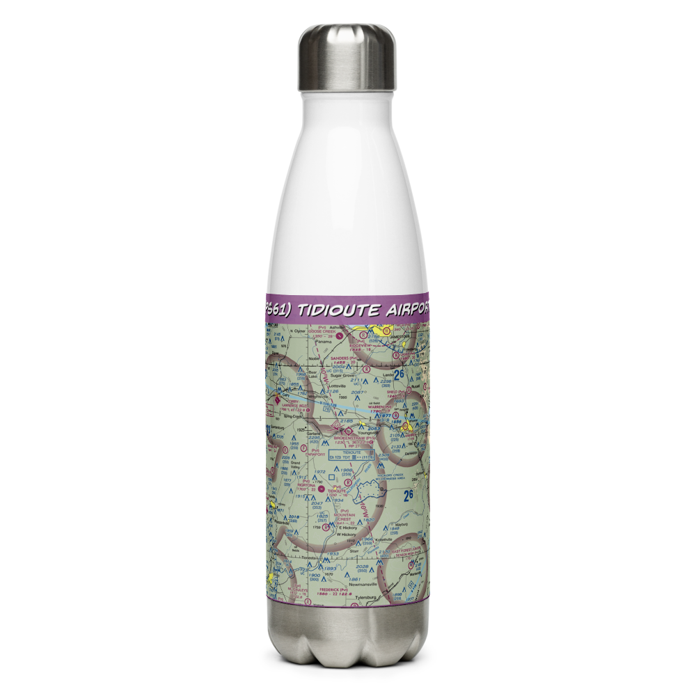 Tidioute Airport (PS61) VFR Sectional Water Bottle 