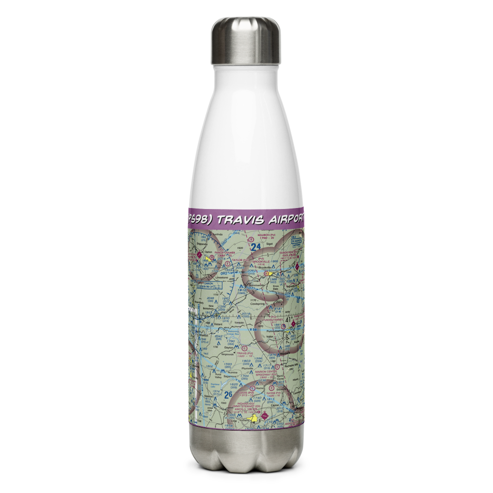 Travis Airport (PS98) VFR Sectional Water Bottle 