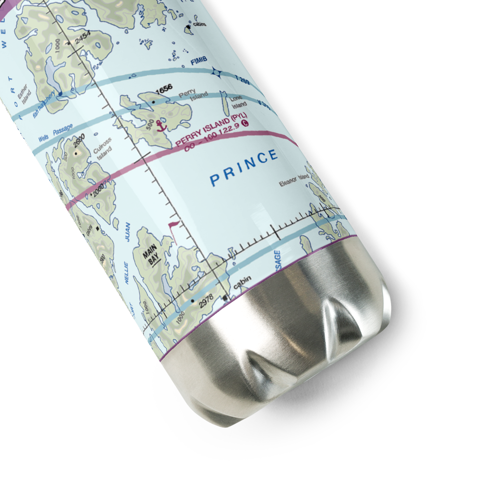 Perry Island Seaplane Base (PYL) VFR Sectional Water Bottle 