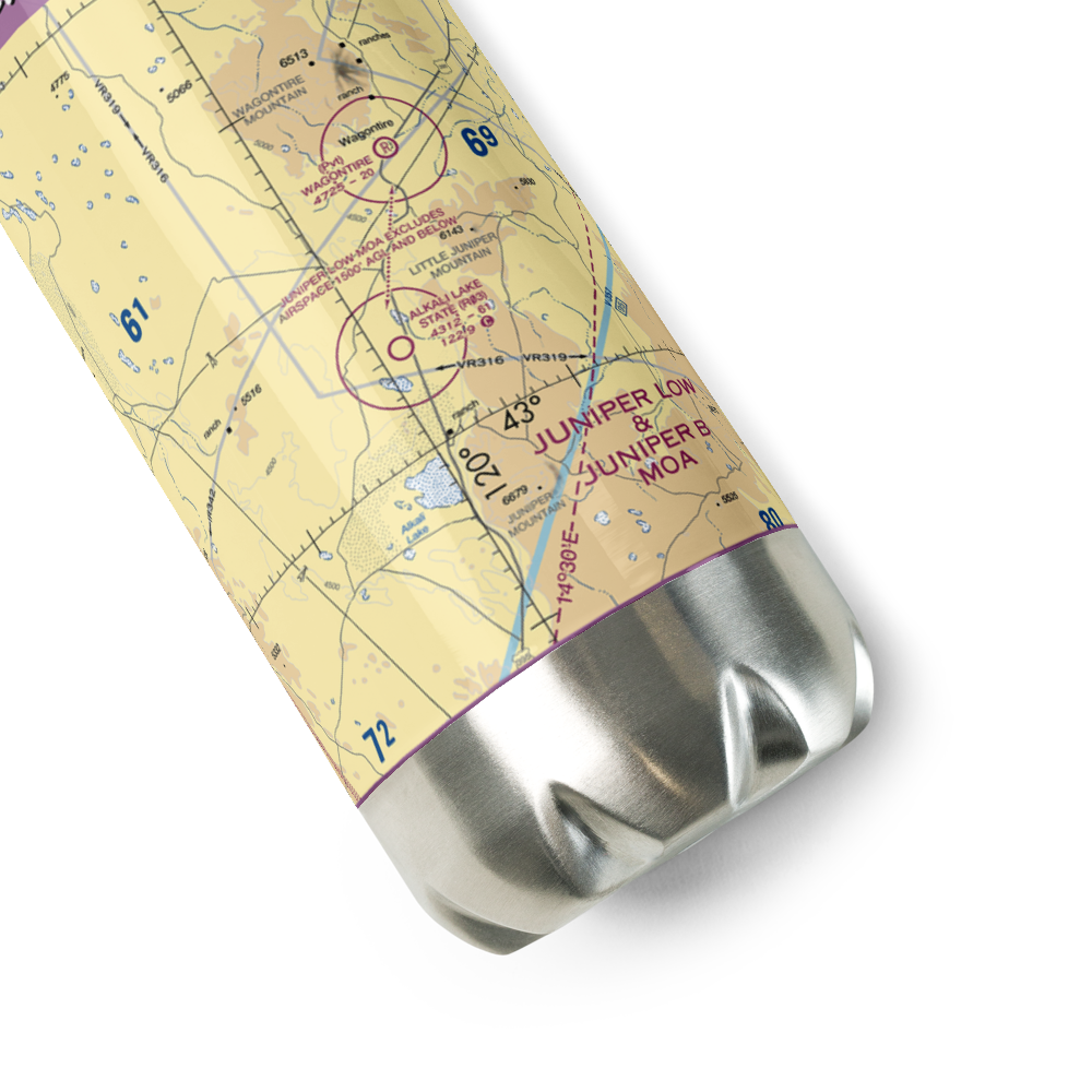 Alkali Lake State Airport (R03) VFR Sectional Water Bottle 