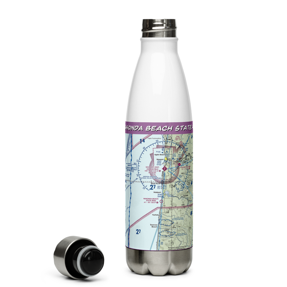 Wakonda Beach State Airport (R33) VFR Sectional Water Bottle 