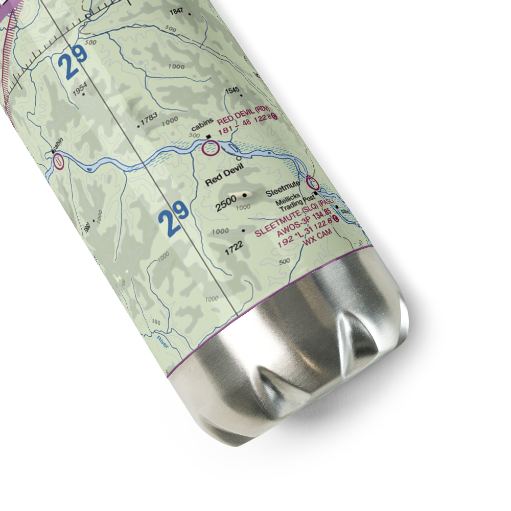 Red Devil Airport (RDV) VFR Sectional Water Bottle 