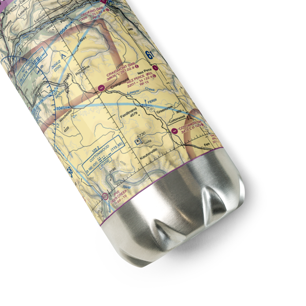 Craigmont Municipal Airport (S89) VFR Sectional Water Bottle 