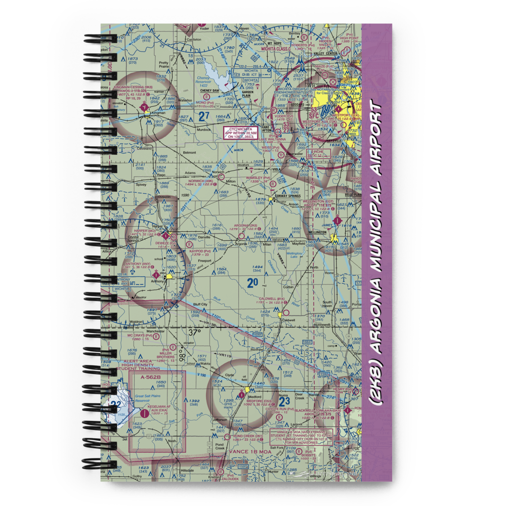 Argonia Municipal Airport (2K8) VFR Sectional Notebook 