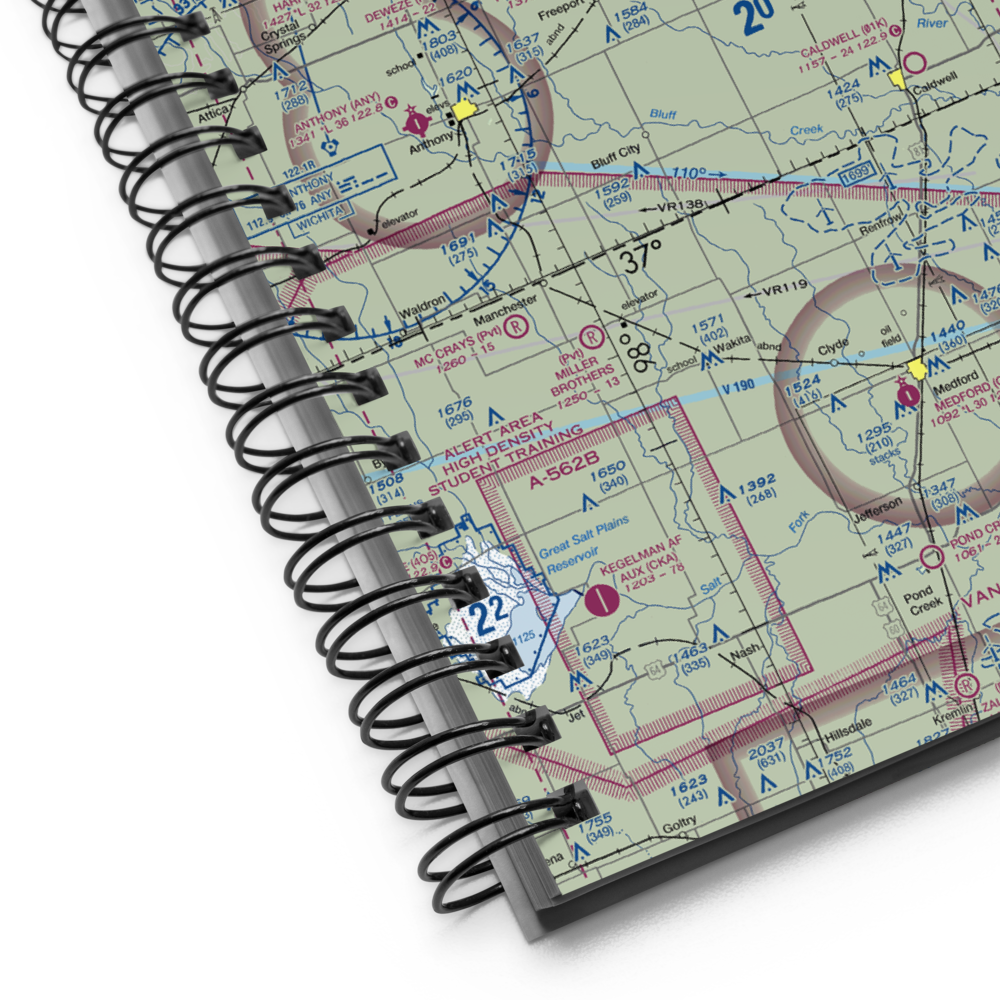 Argonia Municipal Airport (2K8) VFR Sectional Notebook 